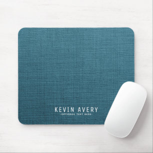 Personalisiert moderne Blue Linen Texture Mousepad