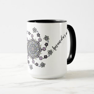 Personalisiert Moderne Blume Mandala Tasse