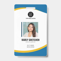 Personalisiert-Moderne Corporate Employee ID Blue