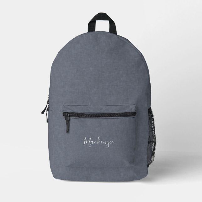 Personalisiert Moderne Elegante Blaue Graue Linse Bedruckter Rucksack (Vorderseite)
