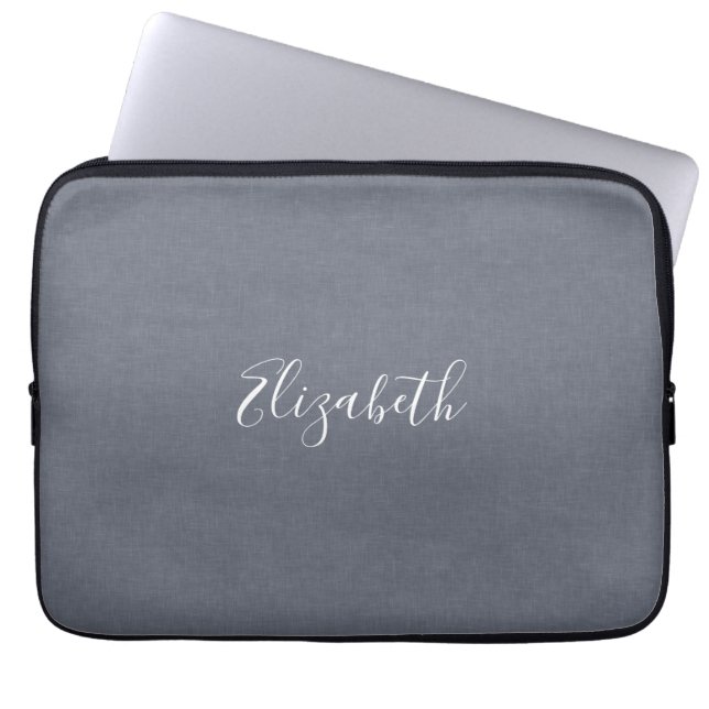 Personalisiert Moderne Elegante Blaue Graue Linse Laptopschutzhülle (Vorderseite)
