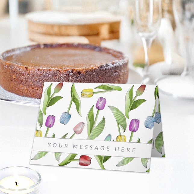 Personalisiert Moderne farbenfrohe Tulip Blume Karte (Von Creator hochgeladen)