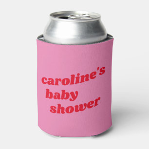 Personalisiert moderne rosa Retro Babydusche Dosenkühler