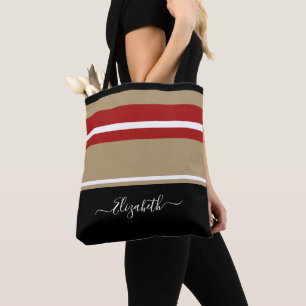 Personalisiert Moderne, trendige Black Red Tan Str Tasche