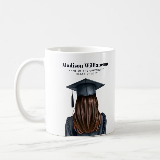 Personalisiert Moderner Abschluss Weibliche Gradui Kaffeetasse (Links)