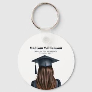 Personalisiert Moderner Abschluss Weibliche Gradui Schlüsselanhänger