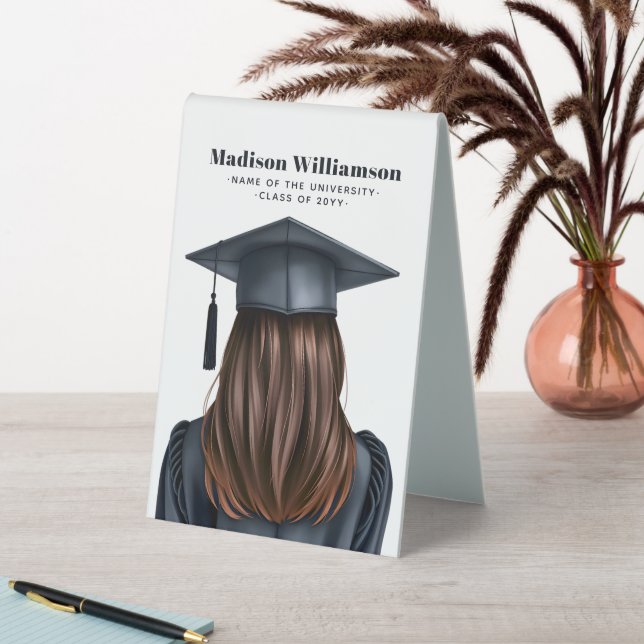 Personalisiert Moderner Abschluss Weibliche Gradui Tischaufsteller (In Situ (Tisch))