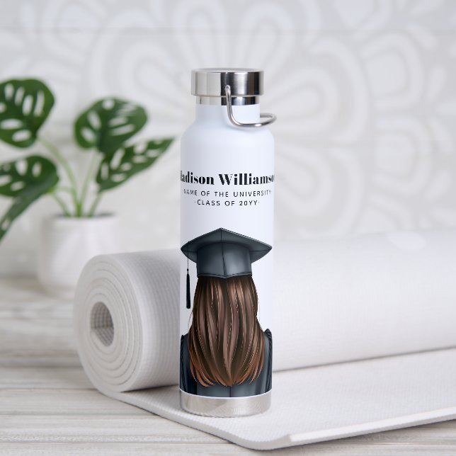 Personalisiert Moderner Abschluss Weibliche Gradui Trinkflasche (Yoga)