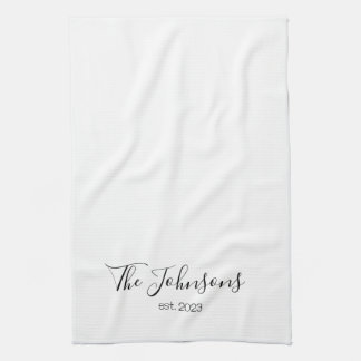 Personalisiert Moderner Familienname Minimalistisc Geschirrtuch