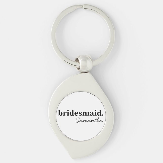 Personalisiert Modernes Brautparty Bridesmaid Schlüsselanhänger (Vorderseite)