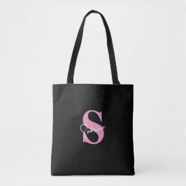 Personalisiert Modernes Minimal-Pink-Monogramm Tasche