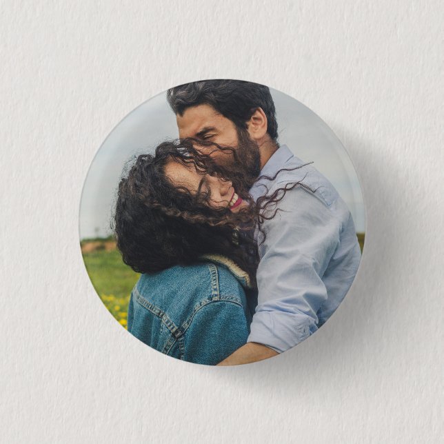Personalisiert Modernes Minimalistisches Foto Button (Vorderseite)