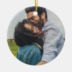Personalisiert Modernes Minimalistisches Foto Keramik Ornament