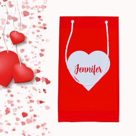 Personalisiert Modernes Minimalistisches Rotes Val Kleine Geschenktüte