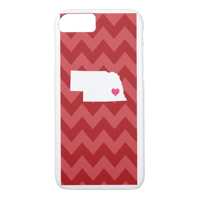 Personalisiert Modernes Zickzack Nebraska Herz Case-Mate iPhone Hülle (Rückseite)