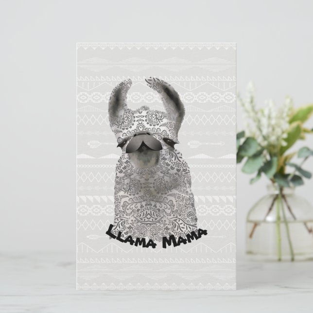 Personalisiert Moma Llama Briefpapier (Stehend Vorderseite)