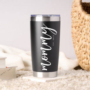 Personalisiert Mommy Est Junge Mutter Brush Typogr Thermobecher