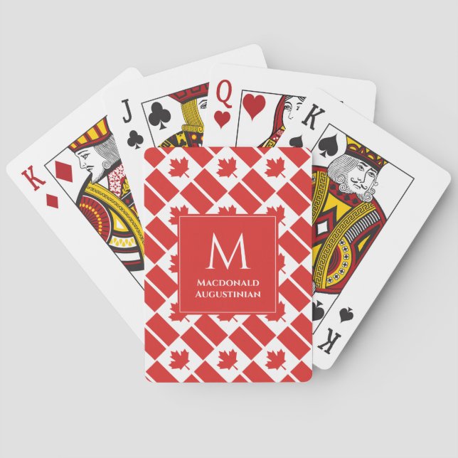 Personalisiert Monogram Patriotic CANADA FLAG Spielkarten (Rückseite)