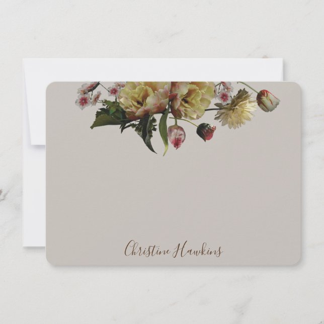 Personalisiert Moody Elegant Wildblume Floral Mitteilungskarte (Vorderseite)