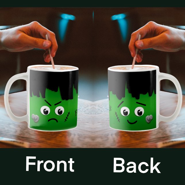 Personalisiert Moody Happy Sad Frankenstein Face Kaffeetasse (Von Creator hochgeladen)