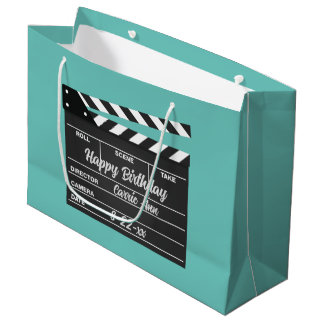 Personalisiert Movie Clapboard Aqua Grosse Geschen Große Geschenktüte