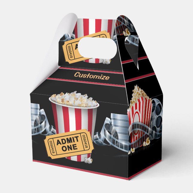 Personalisiert Movie Night Popcorn Gable Favor Box Geschenkschachtel (Vorderseite)
