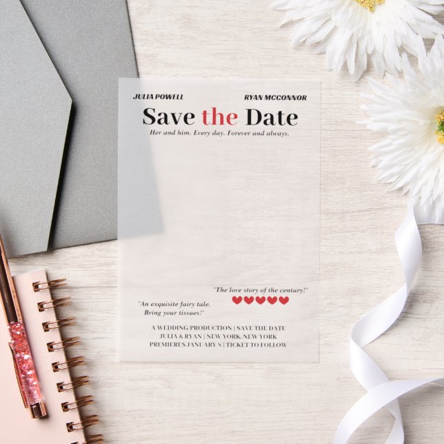 Personalisiert Movie Poster Save the Date Overlay (Hochzeit)