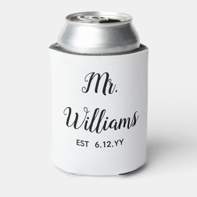 Personalisiert Mr. Est Your Date Groom Geschenk Cu Dosenkühler (Kanne Rückseite)