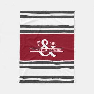 Personalisiert Mr. & Mr. Stripes Fleecedecke