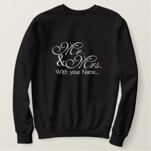 Personalisiert Mr. und Mrs. Husband Ehefrau Seine  Besticktes Sweatshirt