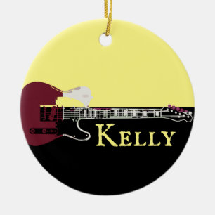 Personalisiert Music Electric Bass Gitarre Keramik Ornament