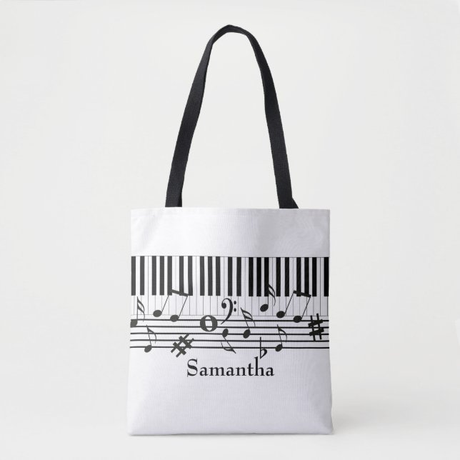 Personalisiert Music Piano Treble Clef Tasche (Vorderseite)