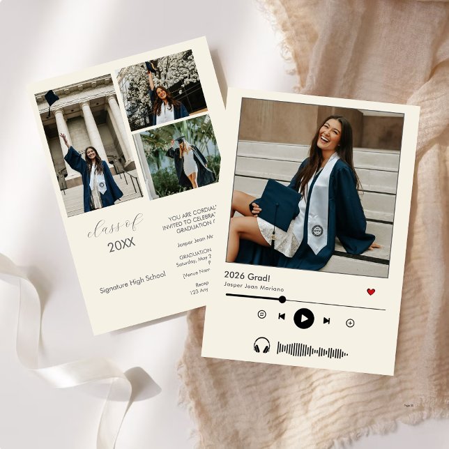 Personalisiert Music Player Class 2025 Abschluss Einladung (Von Creator hochgeladen)