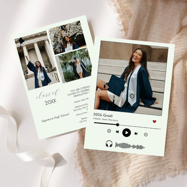 Personalisiert Music Player Class 2025 Abschluss Einladung (Von Creator hochgeladen)