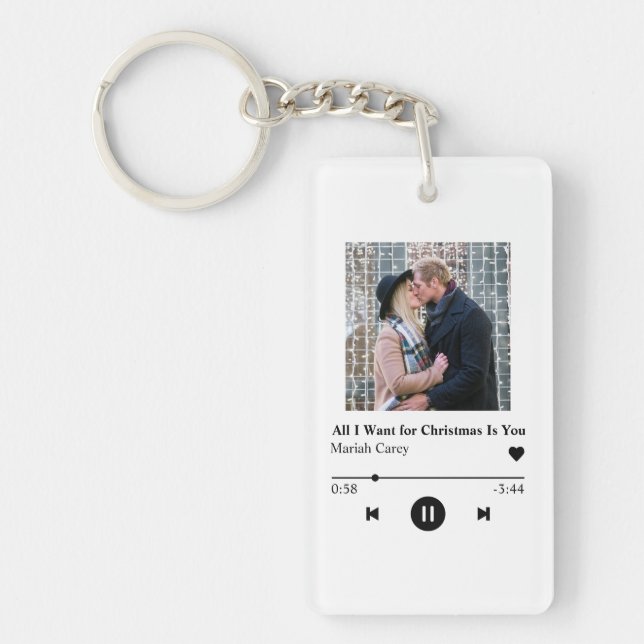 Personalisiert Music Player Weihnachtsgeschenk Schlüsselanhänger (Vorderseite)