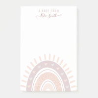 Personalisiert Mute Pink Boho Rainbow Calligraphy
