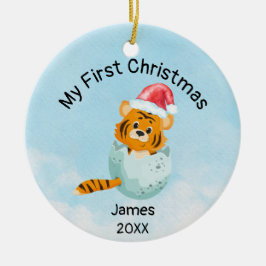 Personalisiert My First Christmas 2023 Baby Boy Keramik Ornament