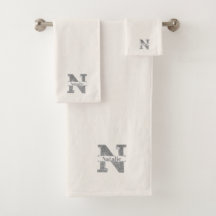 Personalisiert N Initial Silver Monogram Ihr Name