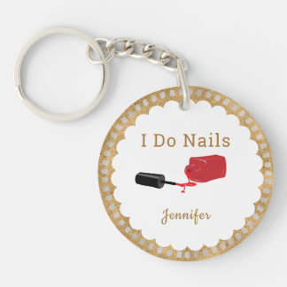 Personalisiert Nail Tech Red Polnisch Schlüsselanhänger