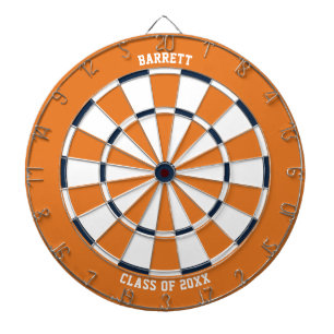 Personalisiert Name Abschluss Geschenk   Orange &  Dartscheibe