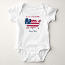 Personalisiert Name America Flag Karte Geboren in