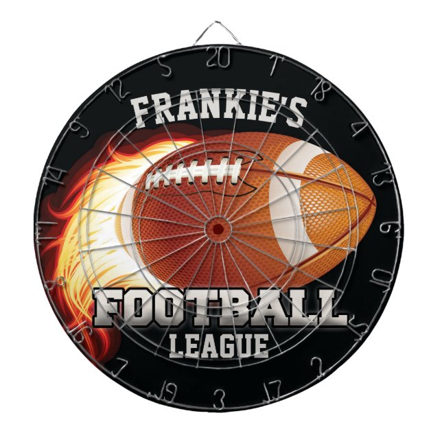 Personalisiert NAME American Football Flames Sport Dartscheibe (vorne)
