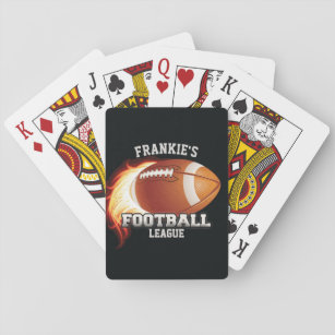 Personalisiert NAME American Football Flames Sport Spielkarten