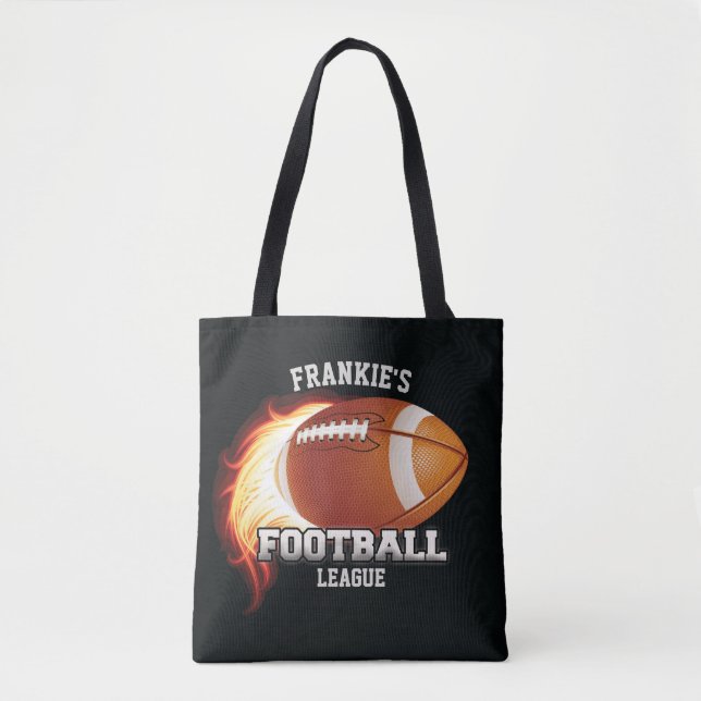 Personalisiert NAME American Football Flames Sport Tasche (Vorderseite)