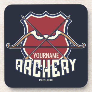 Personalisiert NAME Archery Sports Recurve Bow Arr Getränkeuntersetzer