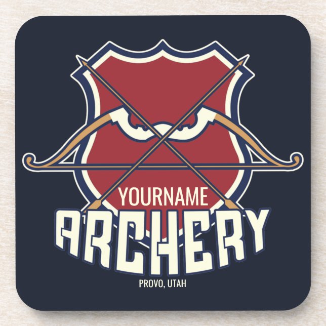 Personalisiert NAME Archery Sports Recurve Bow Arr Getränkeuntersetzer (Vorderseite)