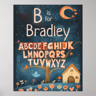 Personalisiert Name Baby Boys Kinderzimmer Alphabe Poster