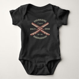 Personalisiert NAME Barber Straight Razor Barbersh Baby Strampler