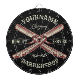 Personalisiert NAME Barber Straight Razor Barbersh Dartscheibe