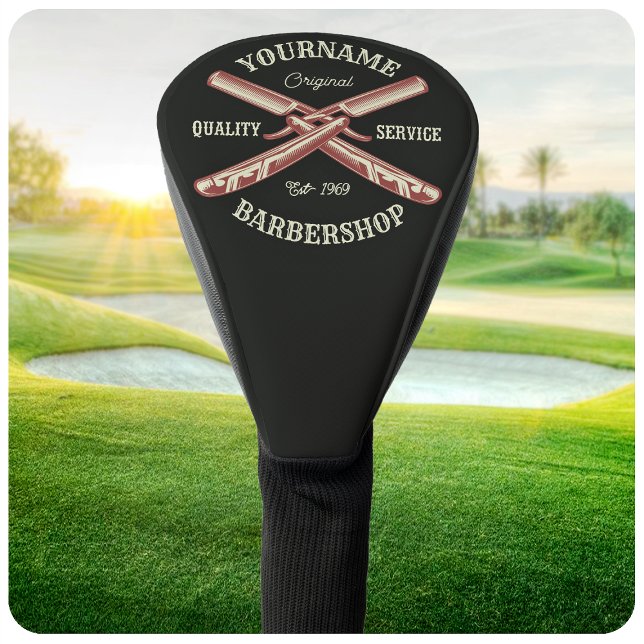 Personalisiert NAME Barber Straight Razor Barbersh Golf Headcover (Von Creator hochgeladen)